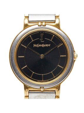 Saint Laurent Watch Silver Gold Stainless Steel Plated